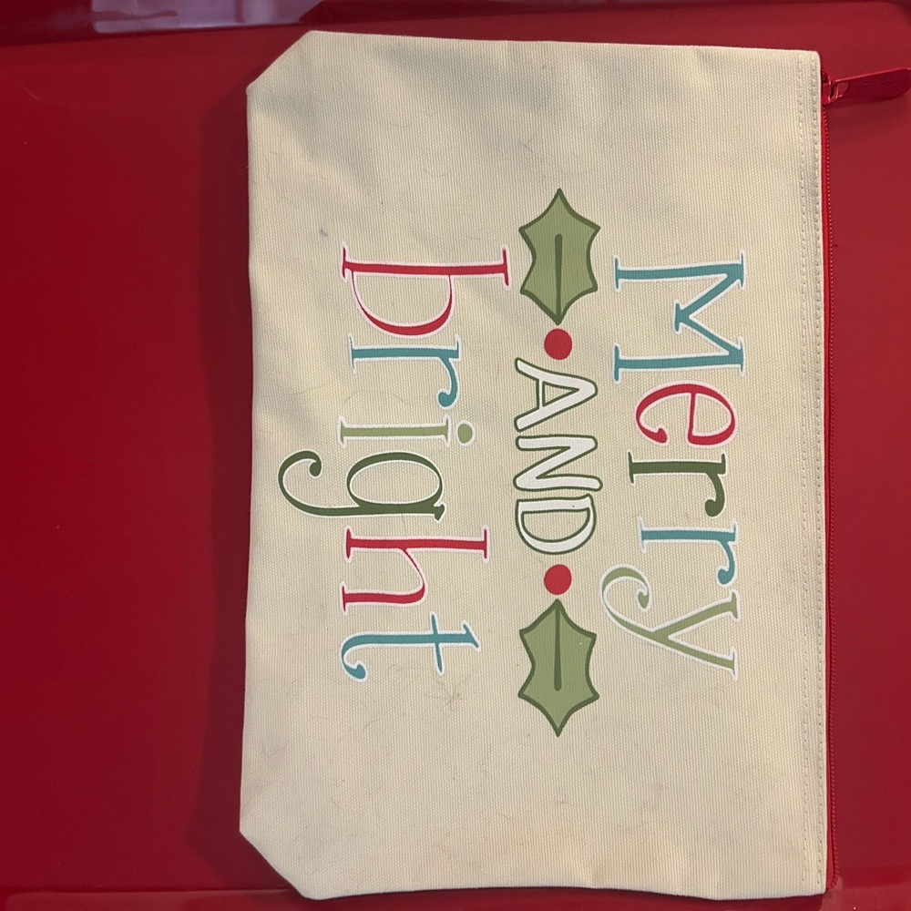 Festive Merry and Bright Holiday Pouch thirty-one